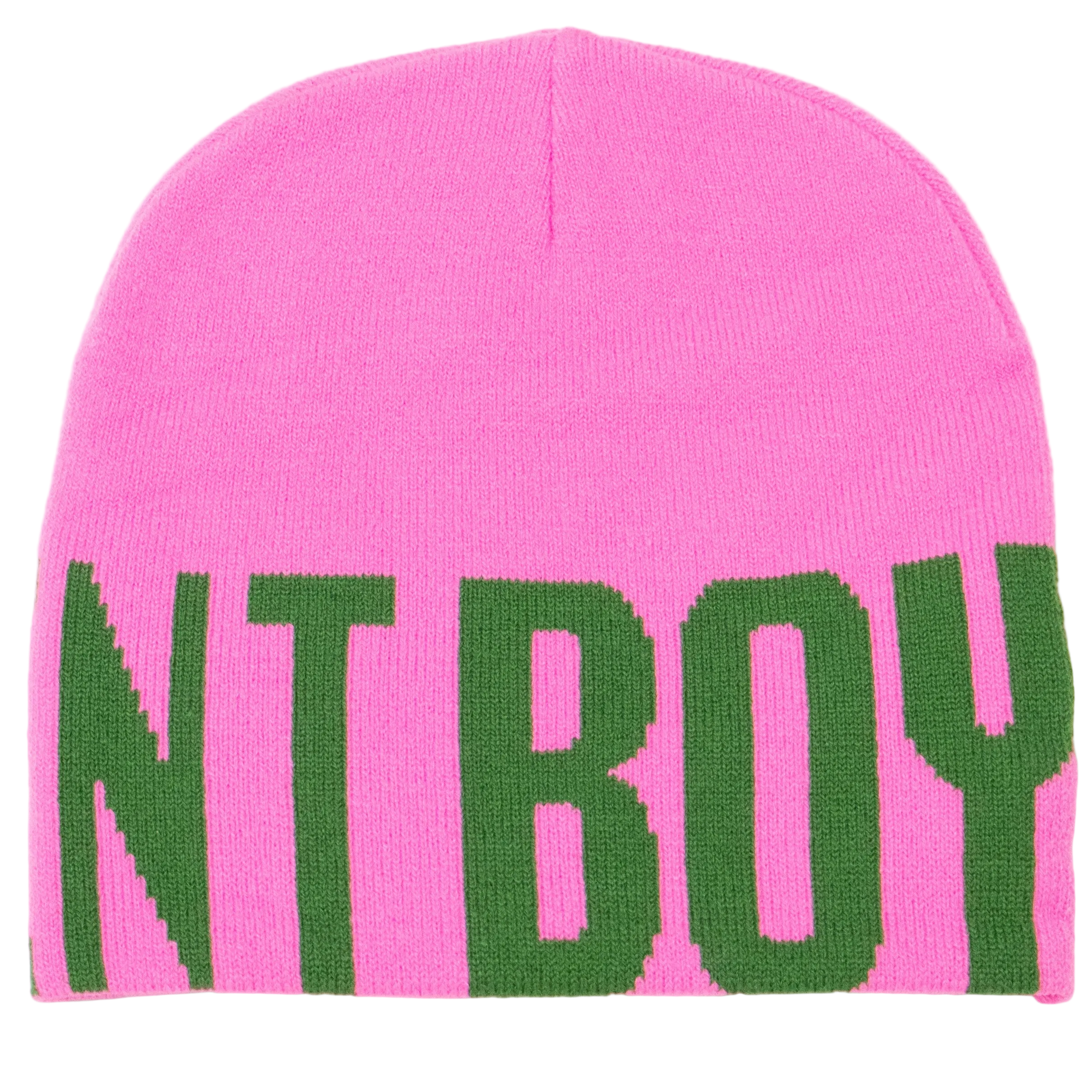 PINK AND GREEN BASEMENT BOY BEANIE