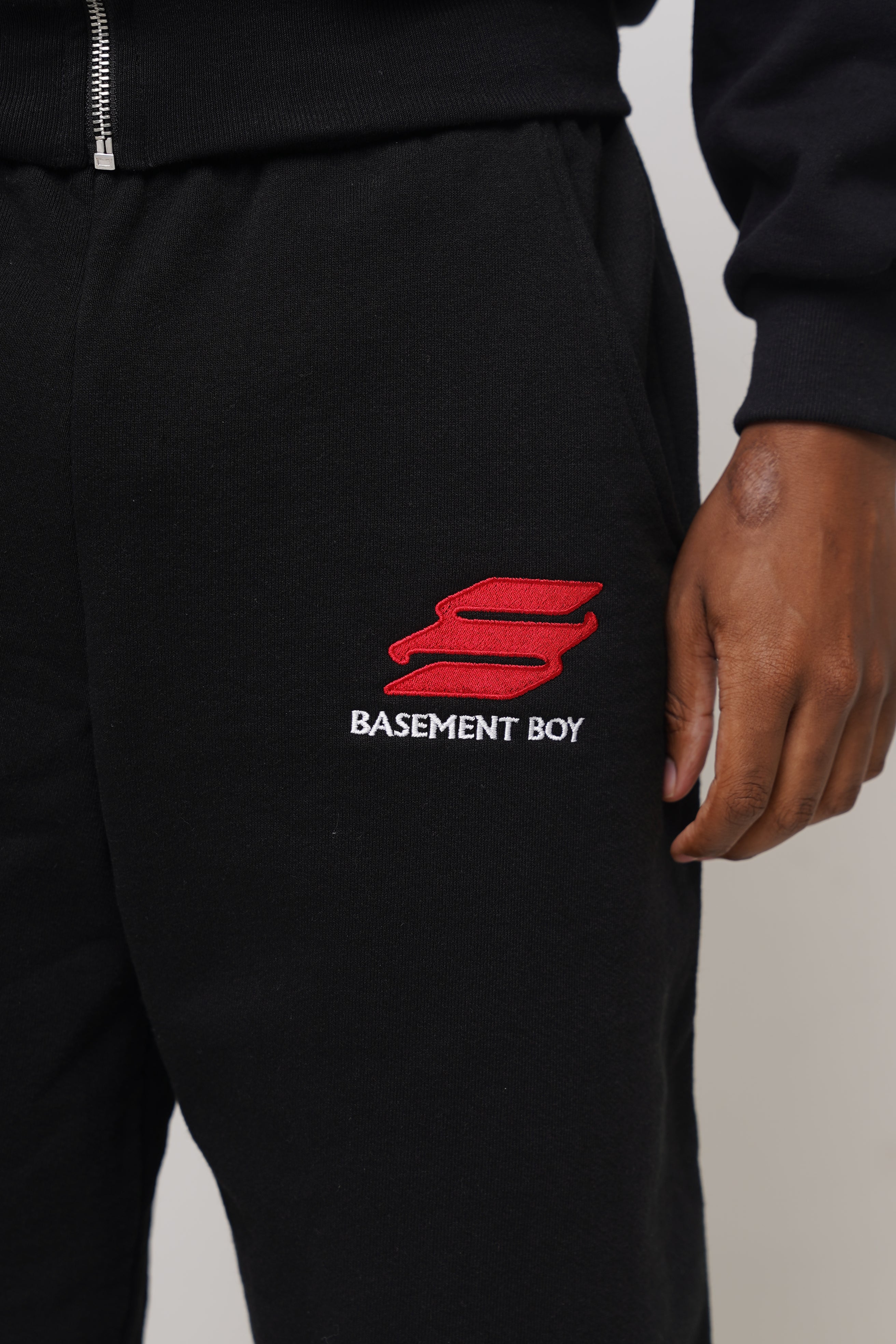 Basement Boy black Essentials fleece shorts, new drop, Back 2 School bundle
