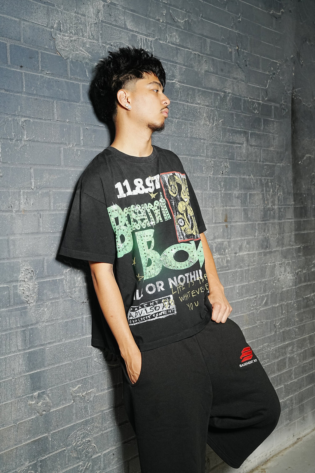 Basement Boy All Or Nothing graphic tee, oversized fit, Back 2 School Sale