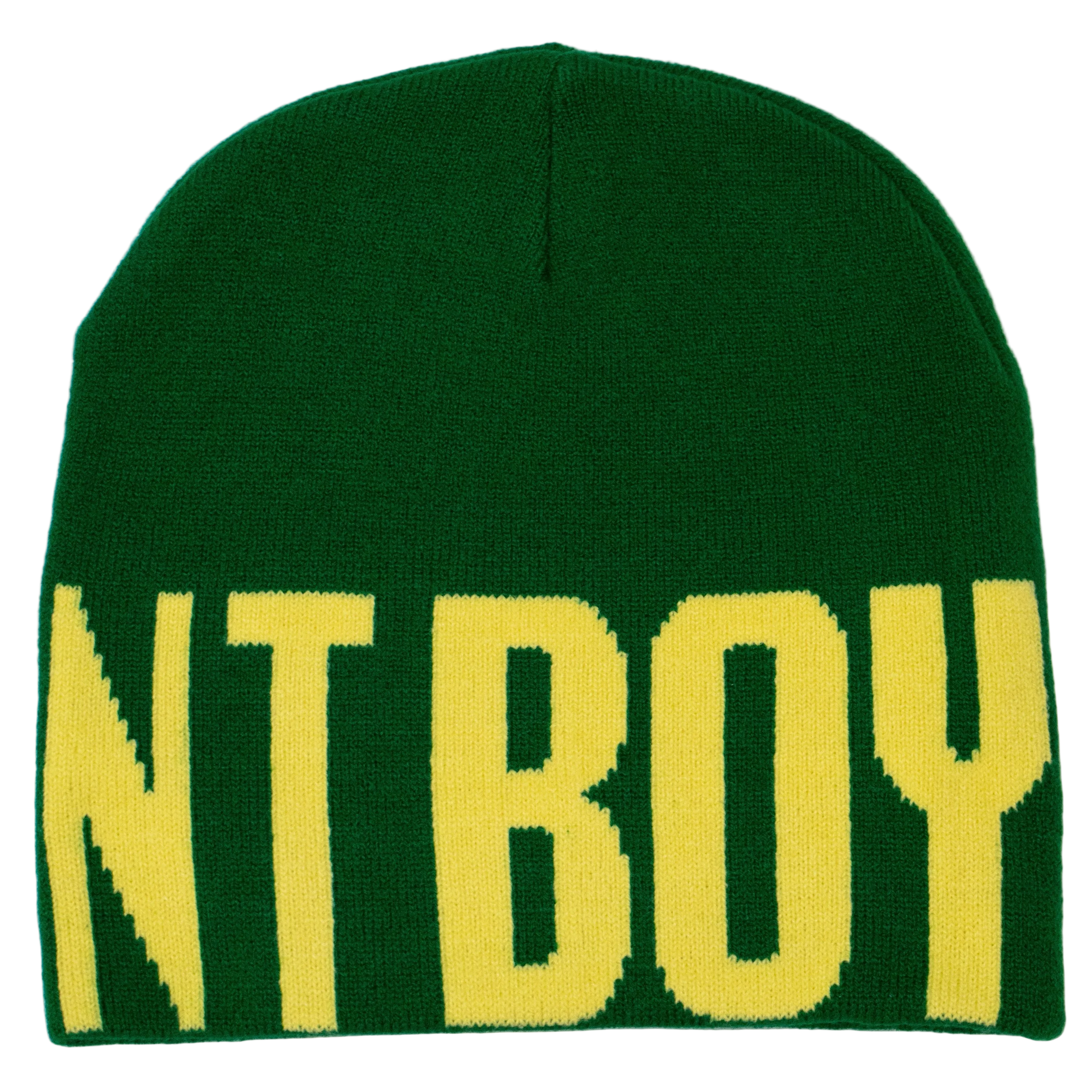 GREEN AND YELLOW BASEMENT BOY BEANIE