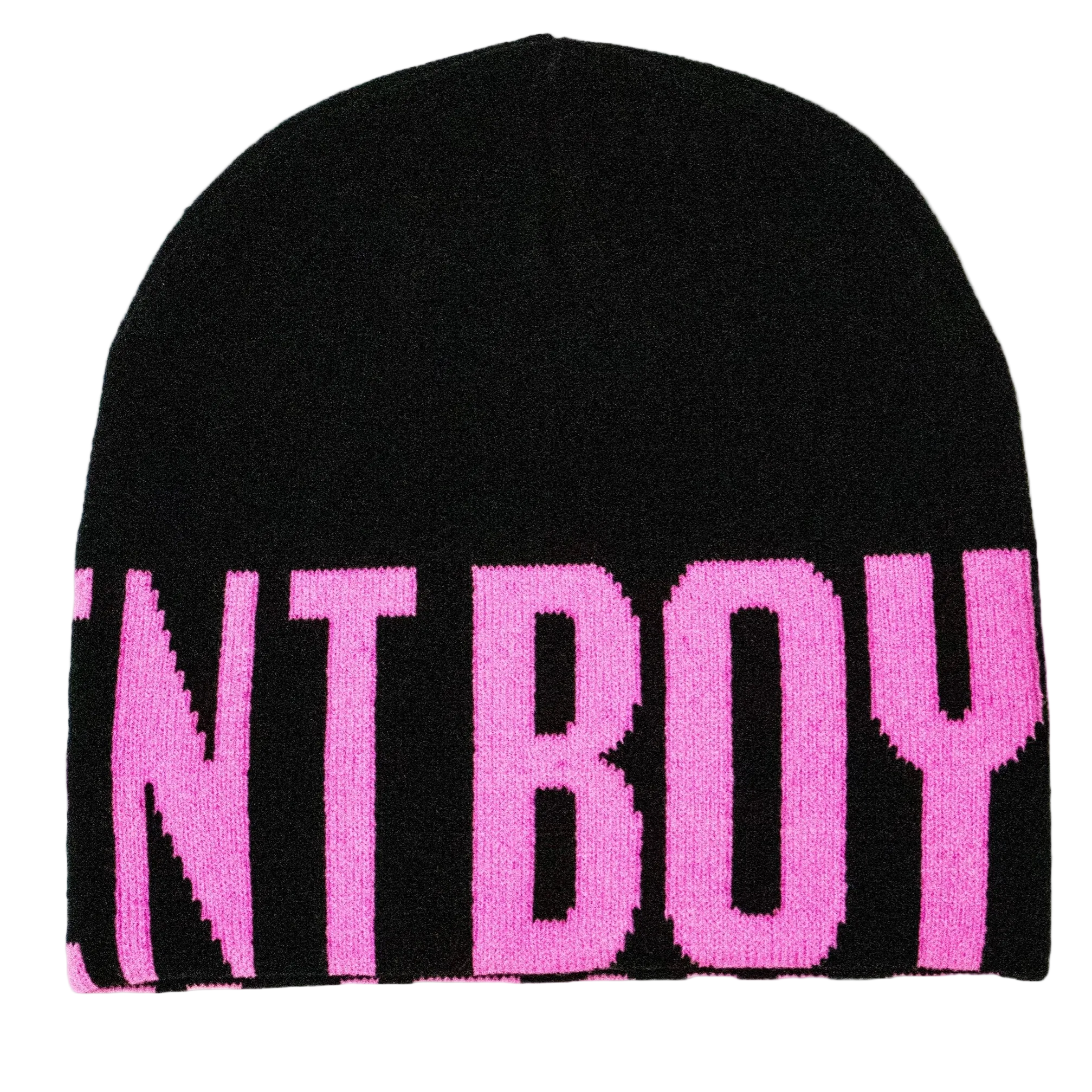 BLACK AND PINK BASEMENT BOY BEANIE