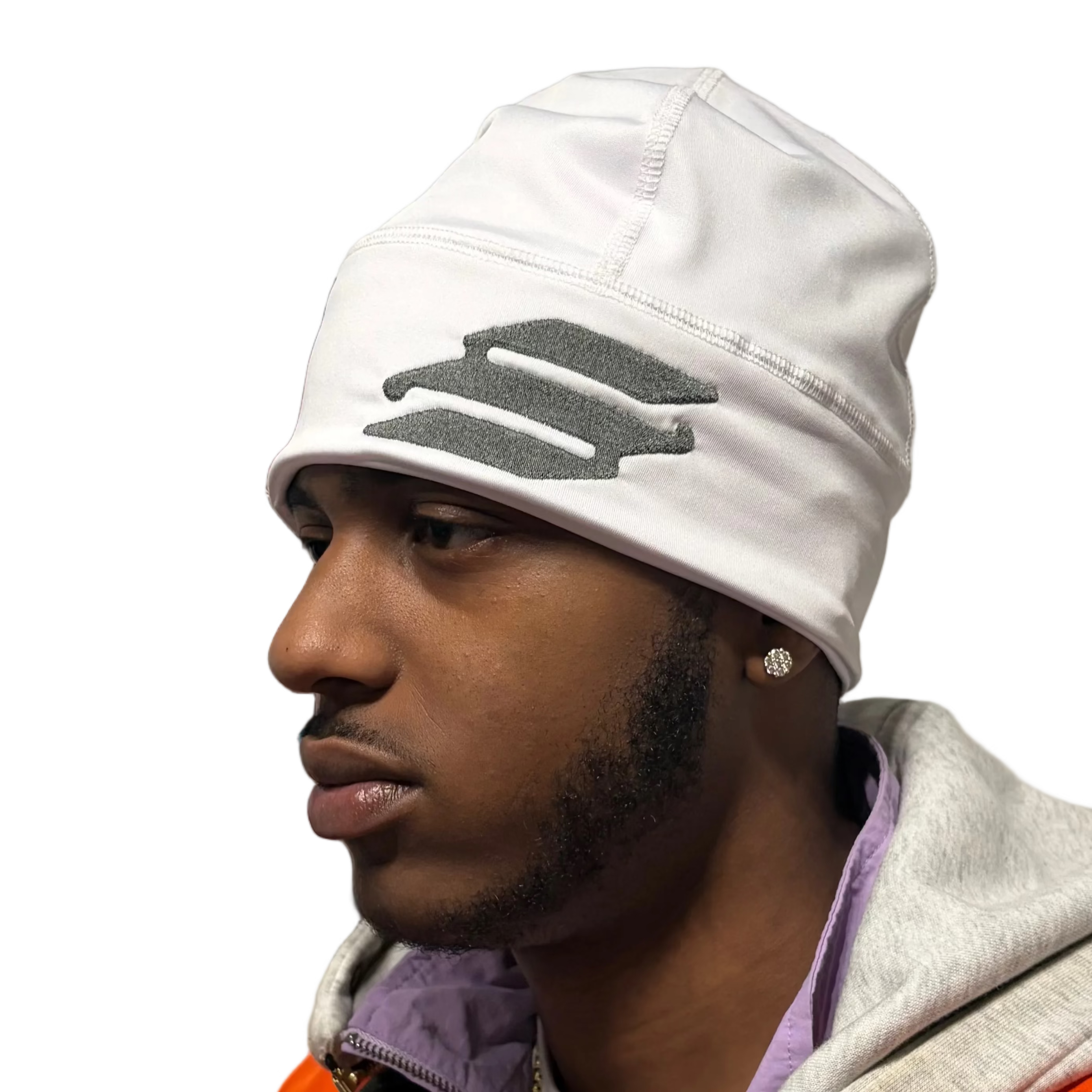 White BB Reversible Skull Cap